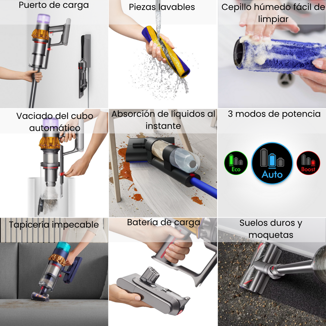 Aspiradora Dyson V15 Detect - Aspira, friega y desinfecta