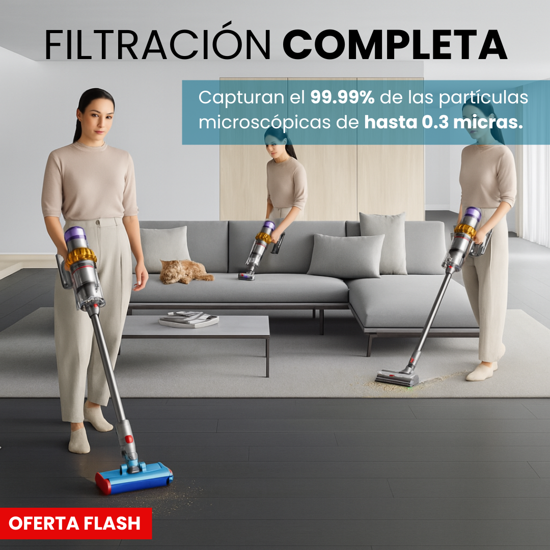Aspiradora Dyson V15 Detect - Aspira, friega y desinfecta