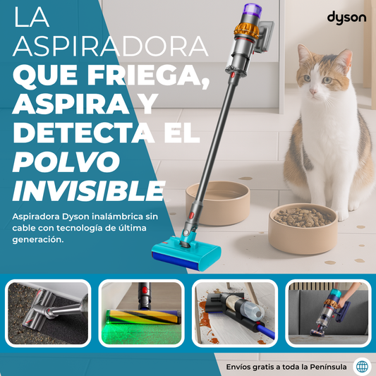Aspiradora Dyson V15 Detect - Aspira, friega y desinfecta