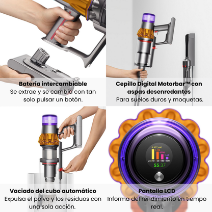 Aspiradora Dyson V15 Detect - Aspira, friega y desinfecta
